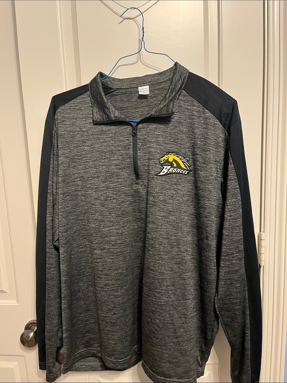 Source Unknown Gray and Black Quarter-Zip Performance Pullover with Broncos Logo